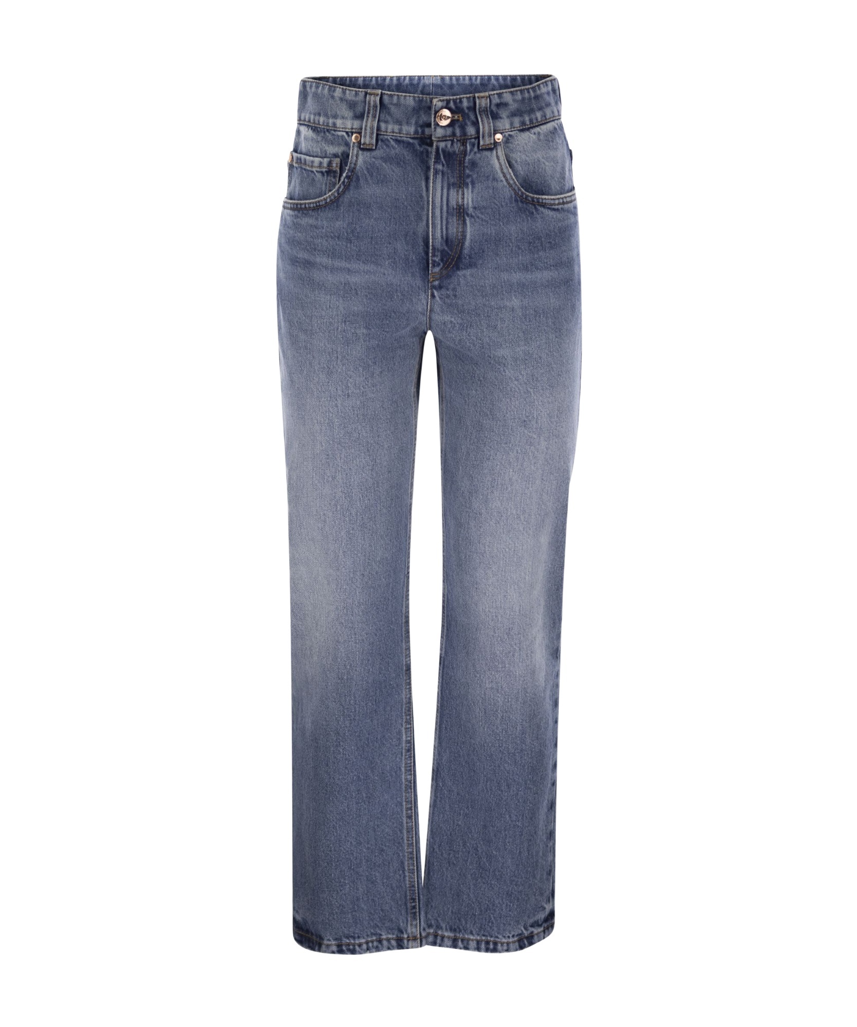 Brunello Cucinelli Belt-loop Jeans In Blue