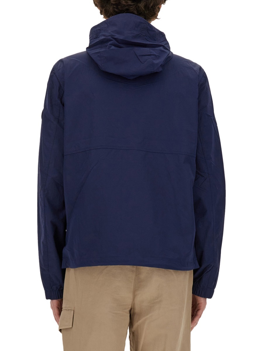 Woolrich Nylon Hooded Jacket Drawstring Adjustable In Blue