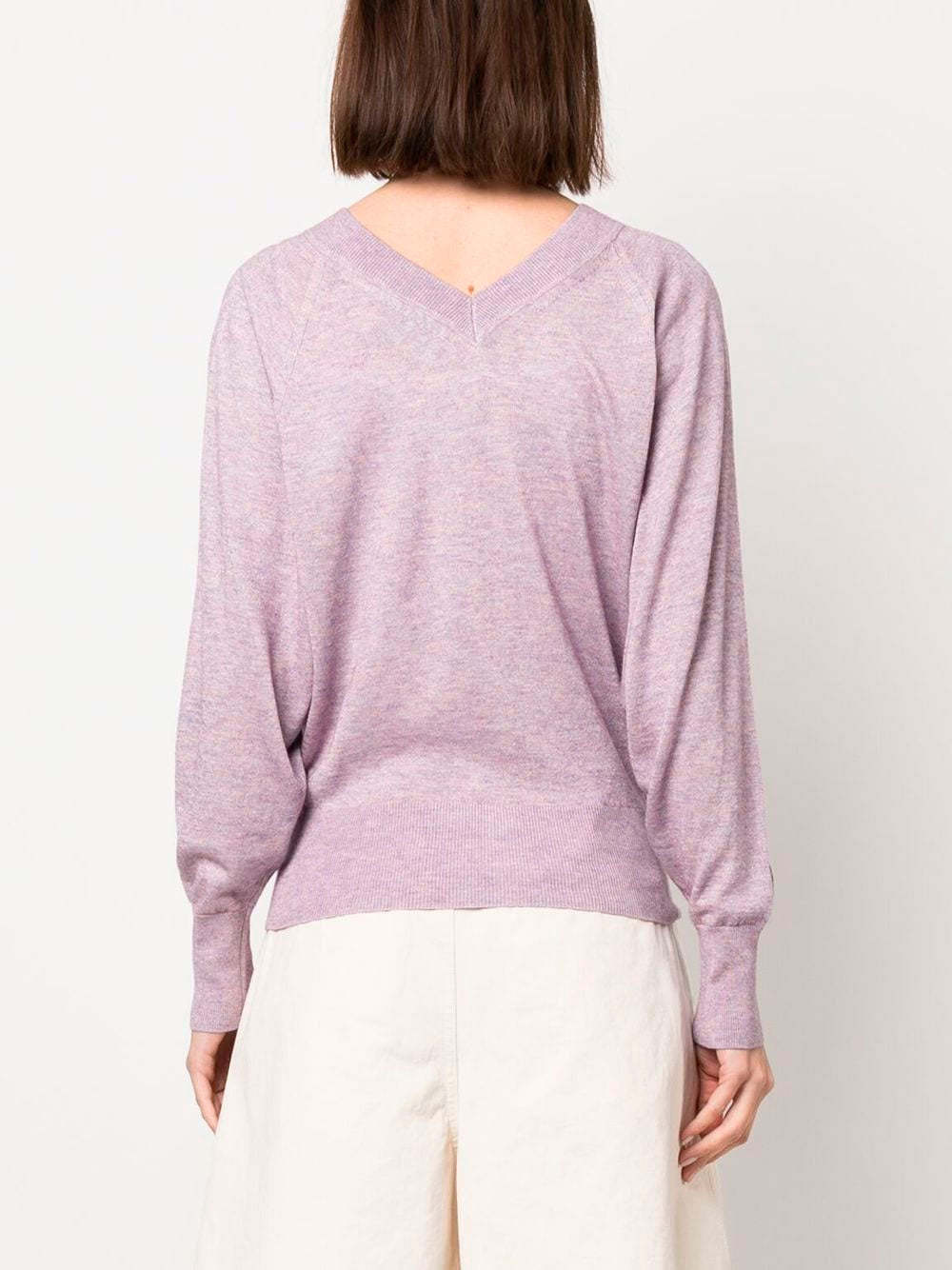 Isabel Marant V-neck Fine Knit In Pink