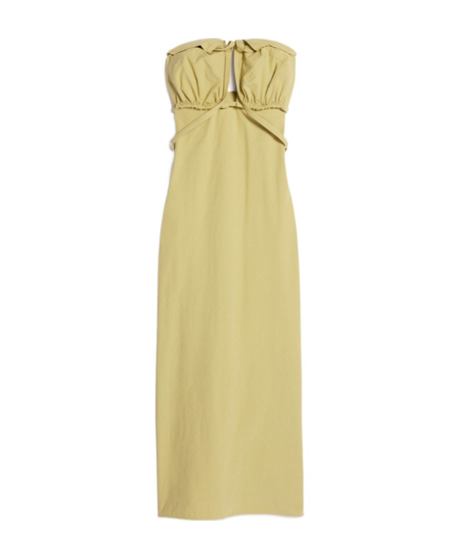 Jacquemus La Robe Bikini Strapless Midi Dress In Nude