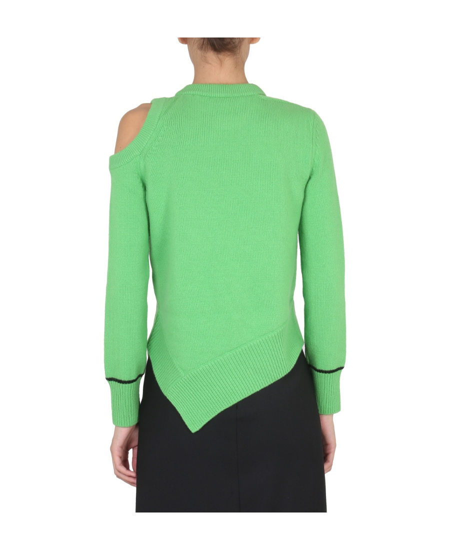 Alexander Mcqueen Women's Sweater With Bare Shoulders In Green