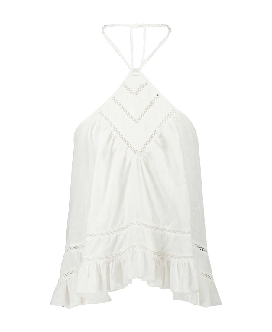Isabel Marant Étoile Ruffled-hem Halterneck Blouse In White
