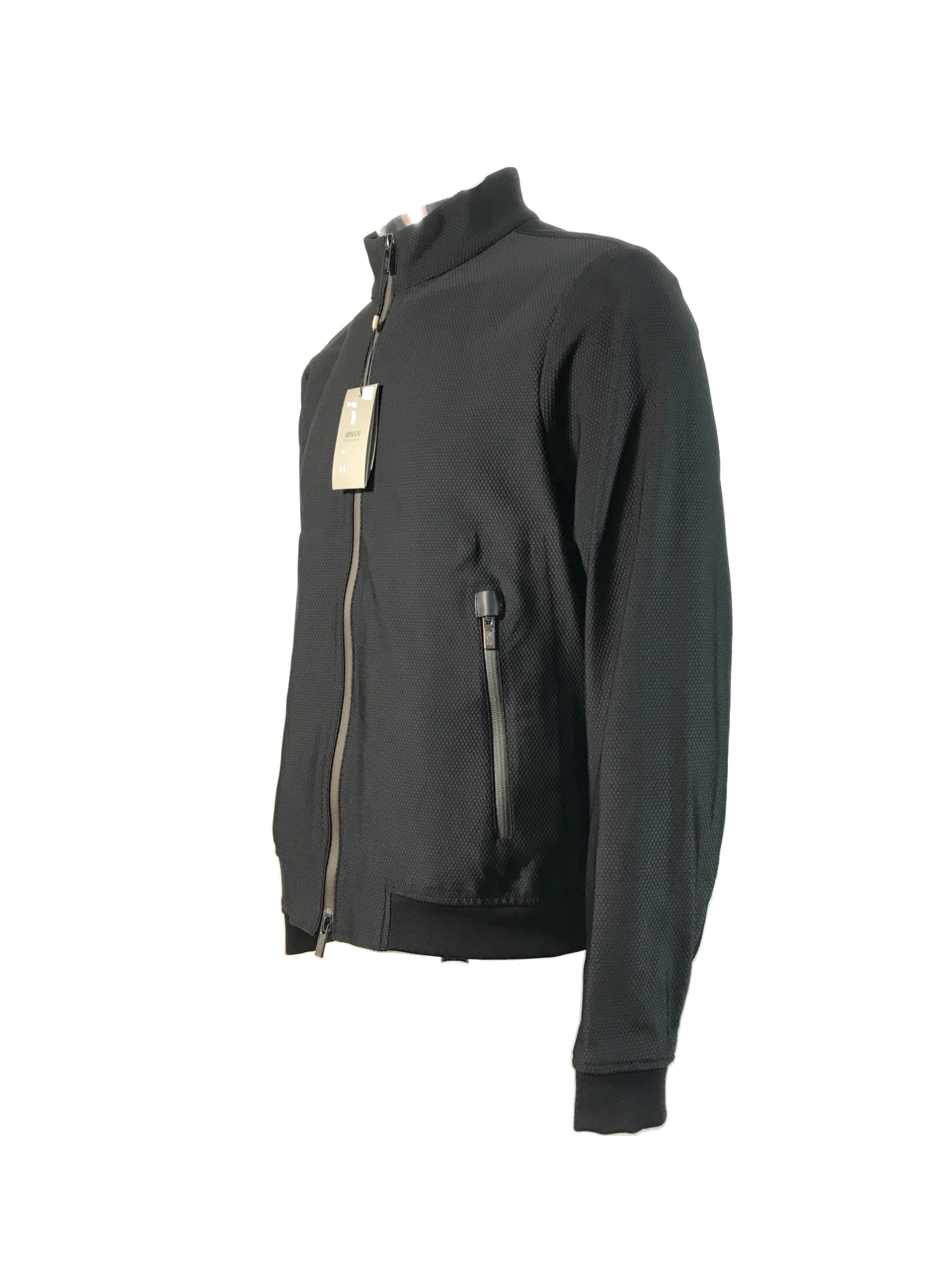 Armani Collezioni Long-sleeved Casual Jacket In Black