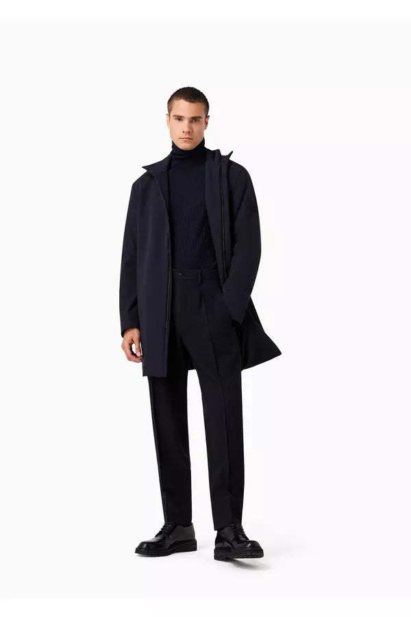 Giorgio Armani Long-sleeved Coat In Black
