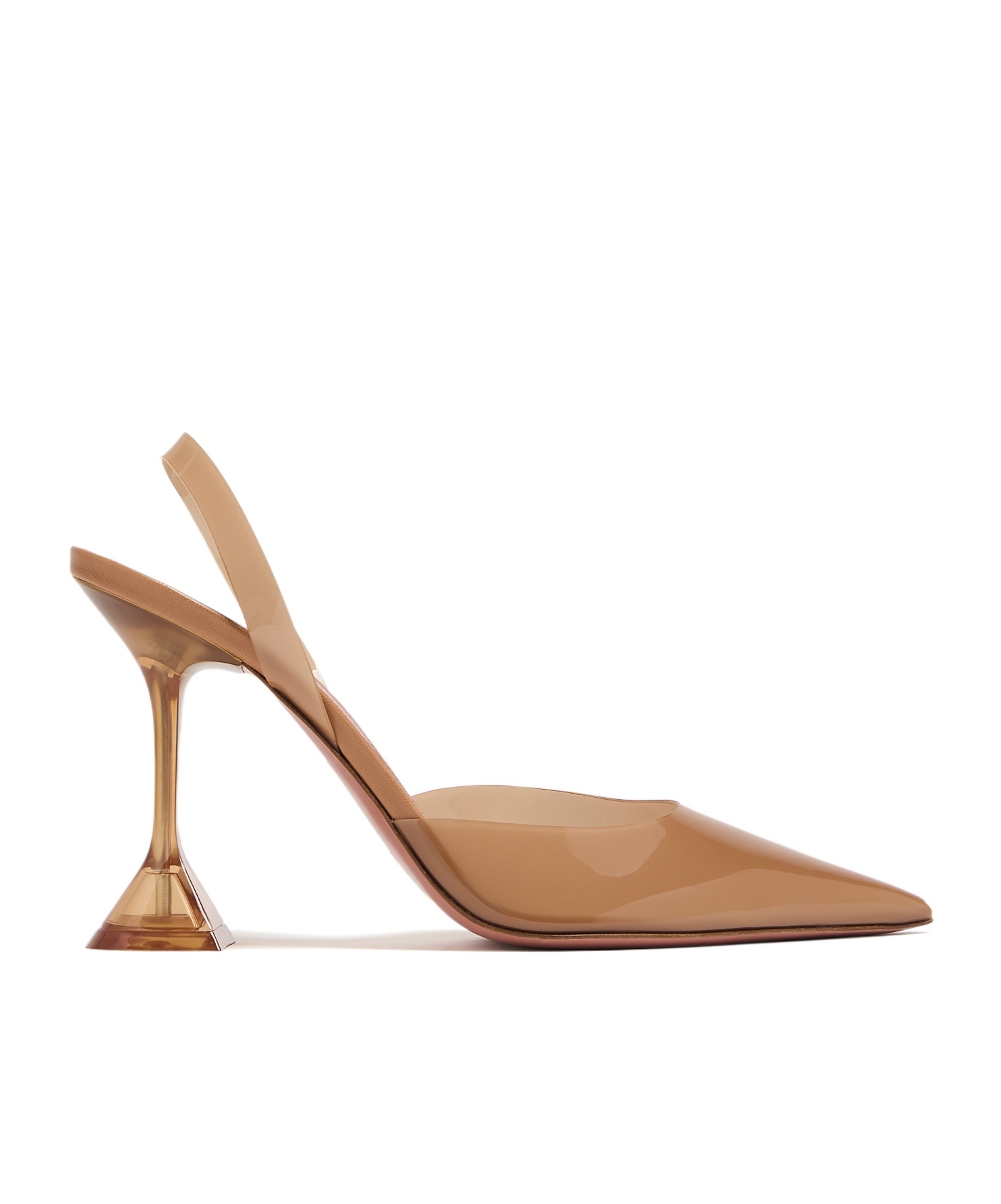 Amina Muaddi Holli 95 Pvc Slingback Pumps In Nude
