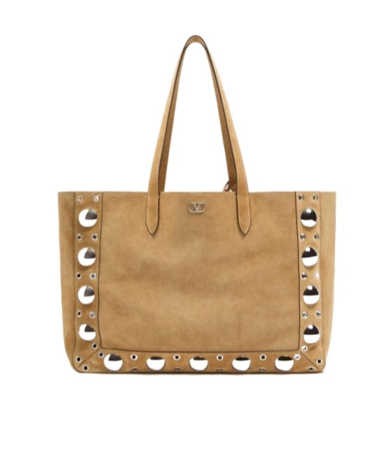 Valentino Logo Tote Bag In Nude