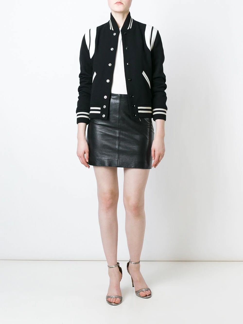 Shop Saint Laurent Two-tone Teddy Jacket In Black