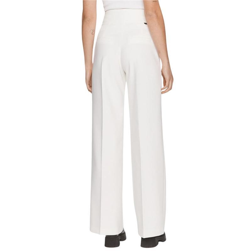 Hugo Boss Talia High Rise Bootcut Pants In White