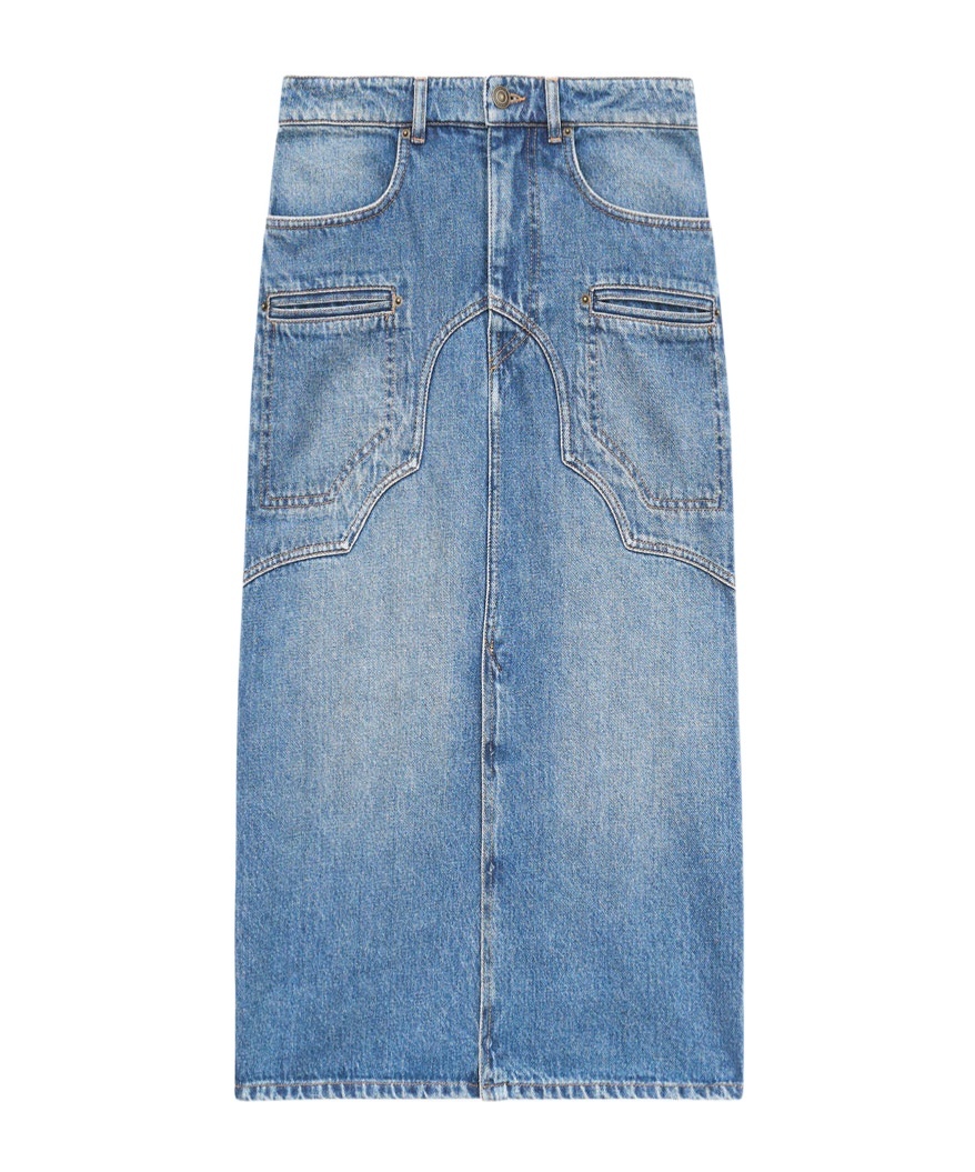 Isabel Marant Women's Britt Denim Midi Skirt In Blue