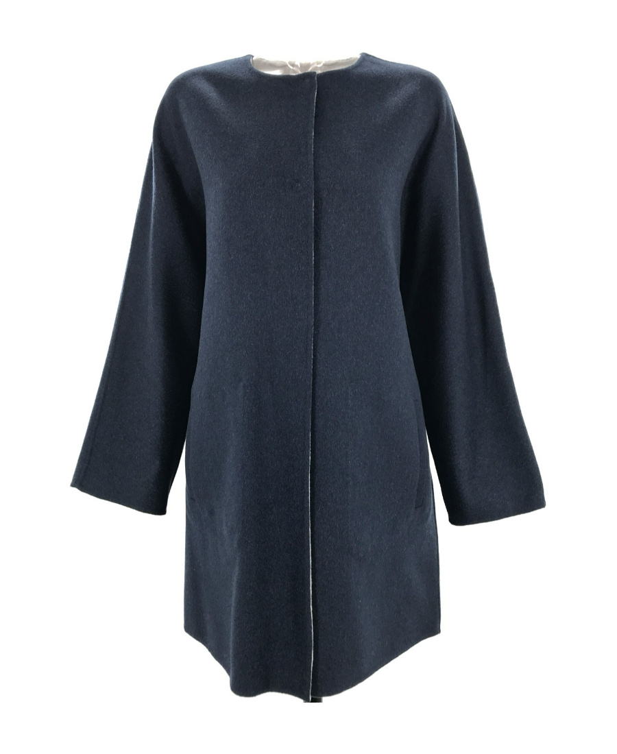 Max Mara Long-sleeved Double-sided Coat In Black