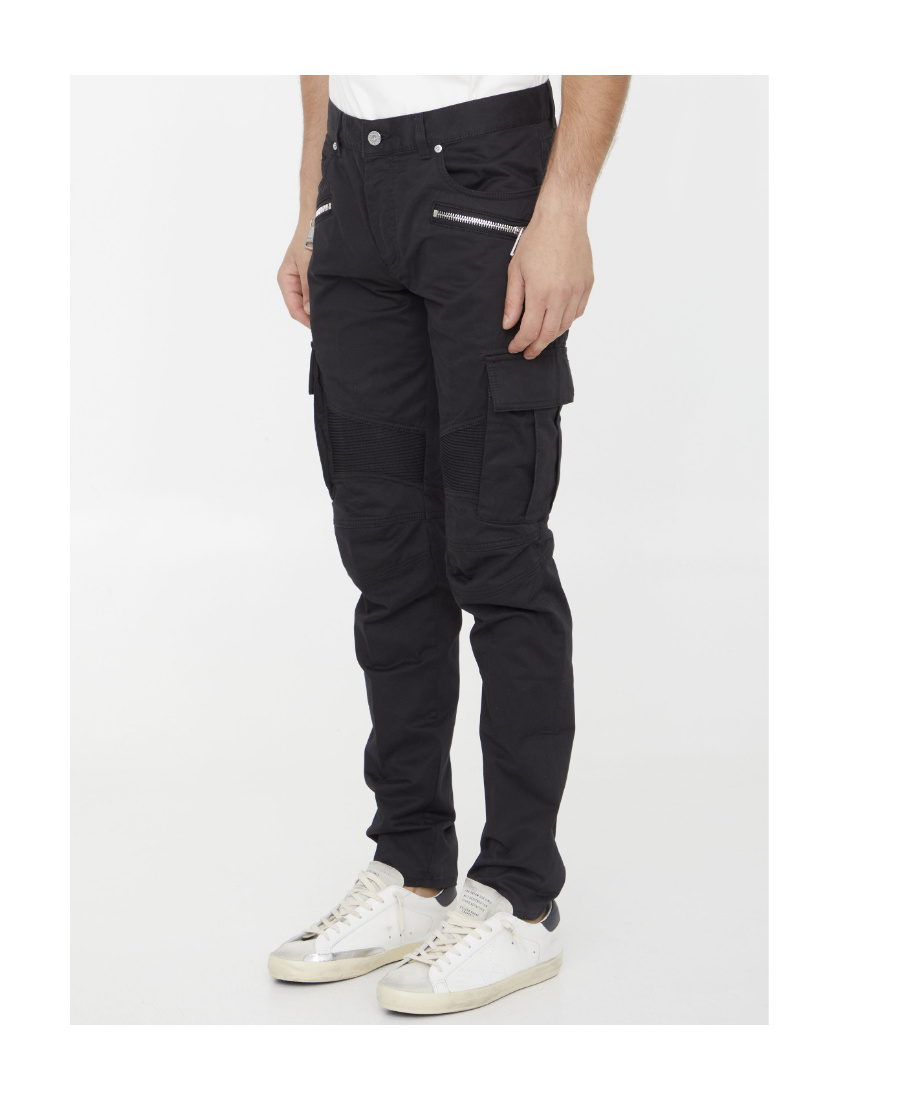 Shop Balmain Zip-detail Skinny-leg Trousers In Black