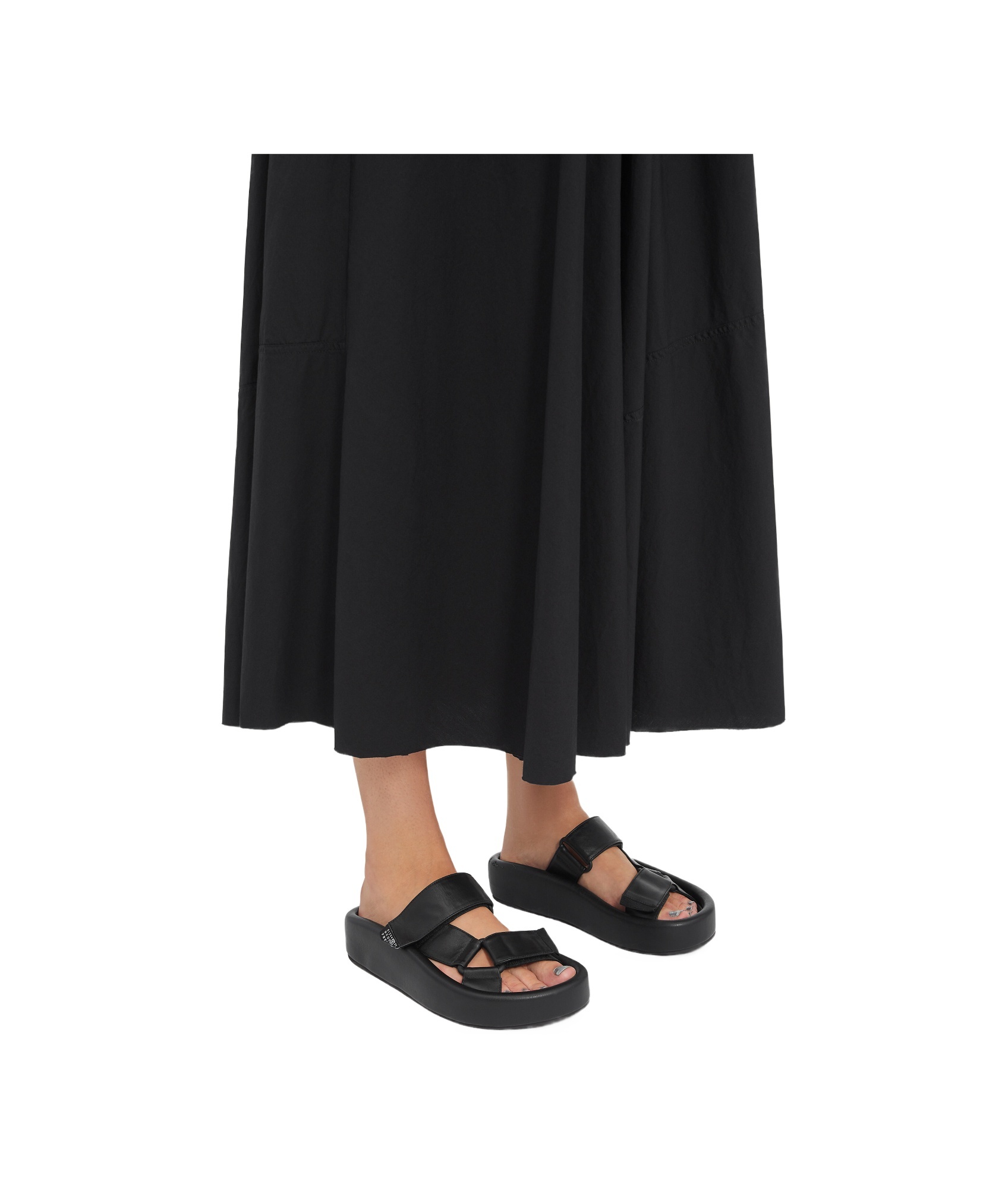 Shop Mm6 Maison Margiela Webbing Slip-on Platform Sandals In Black