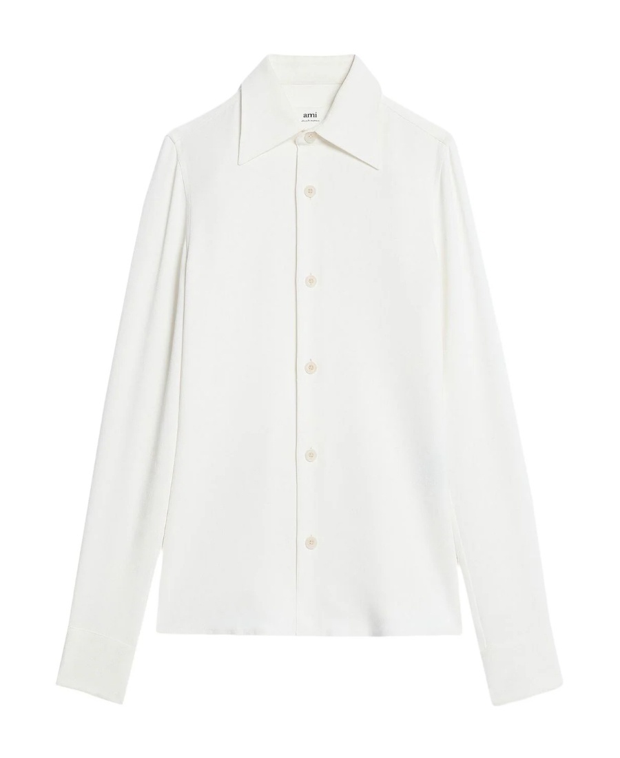 Ami Alexandre Mattiussi Ami De Coeur Classic Shirt White In White