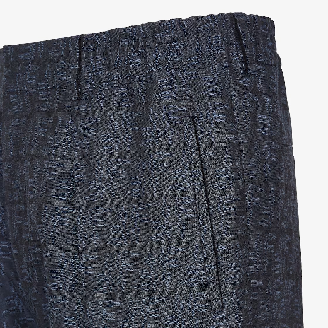 Fendi Ff Labyrinth Jacquard Casual Pants In Black