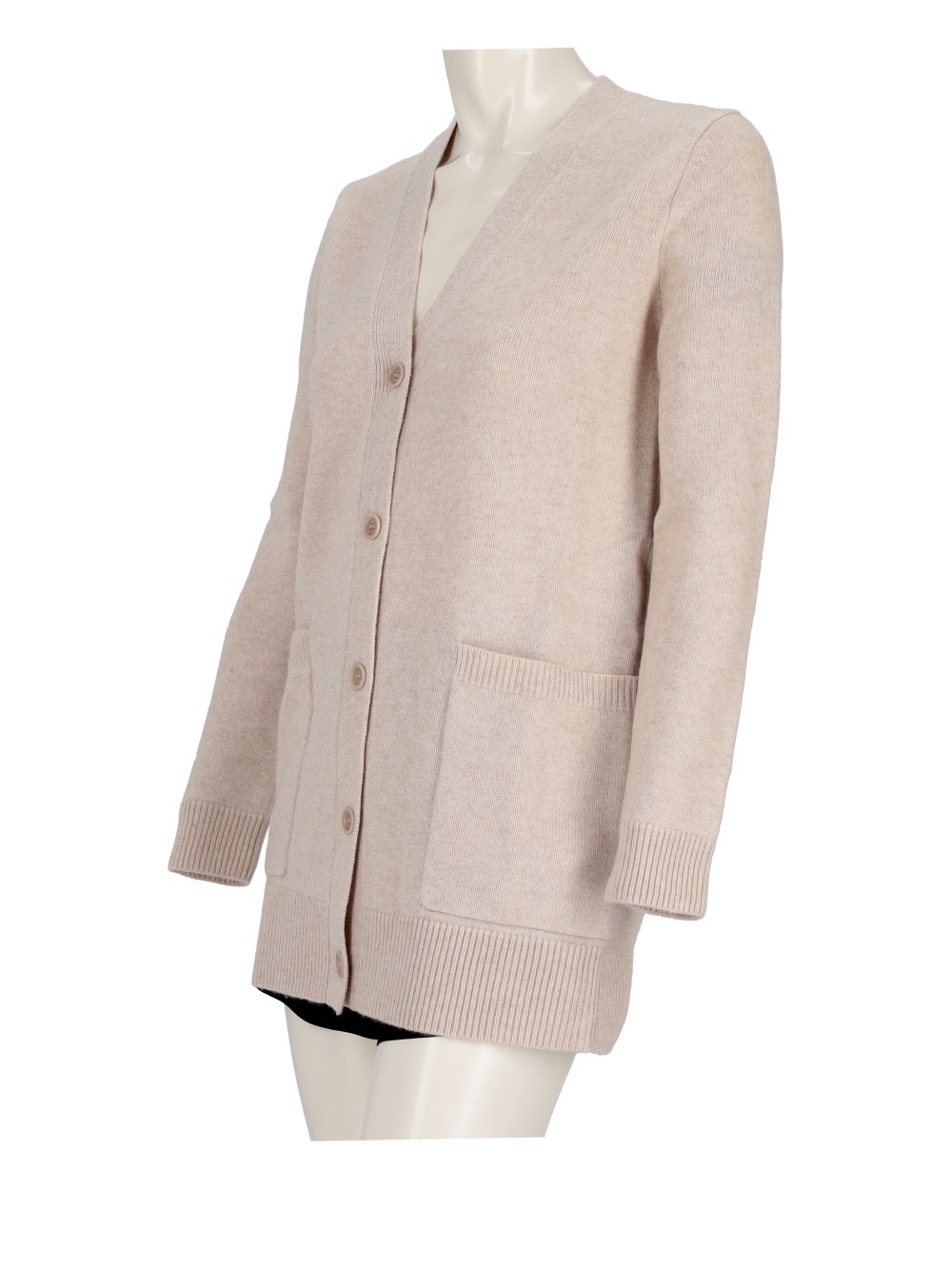 Max Mara Virgin Wool And Cashmere Cardigan With Sequins In Nude