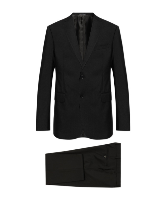Emporio Armani Long-sleeved Suit Coat In Black