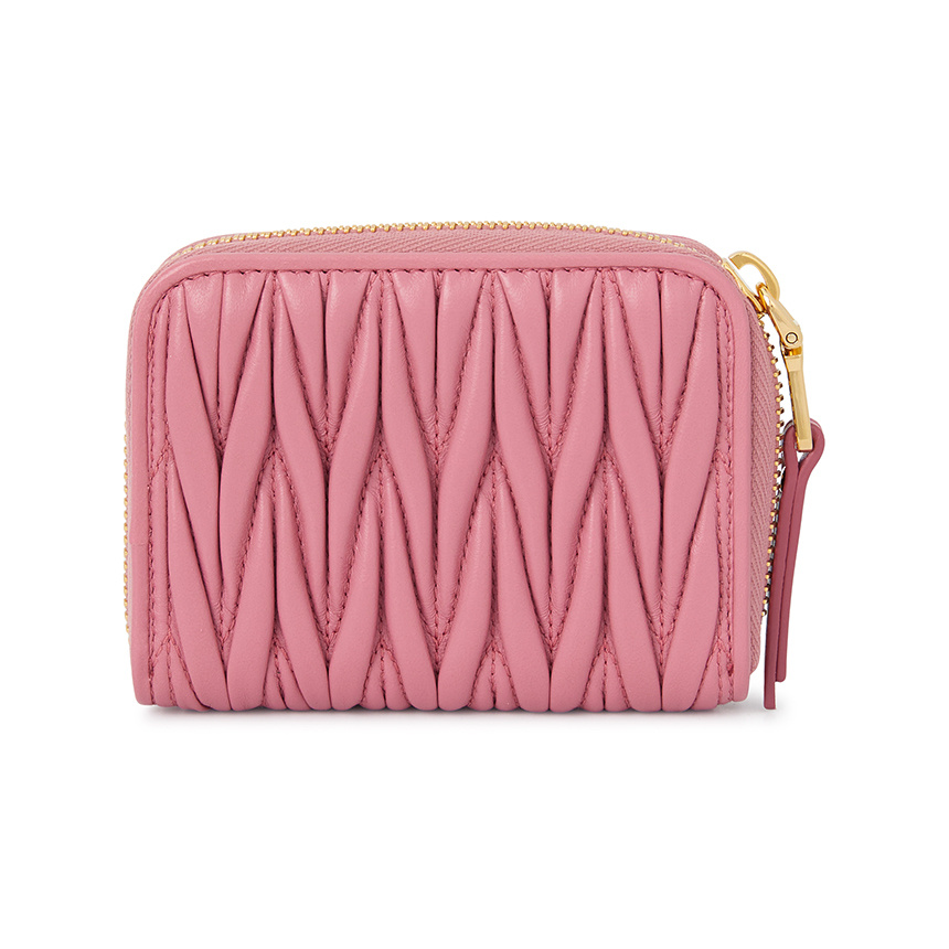 Miu Miu Matelassé Coin Purse In Pink