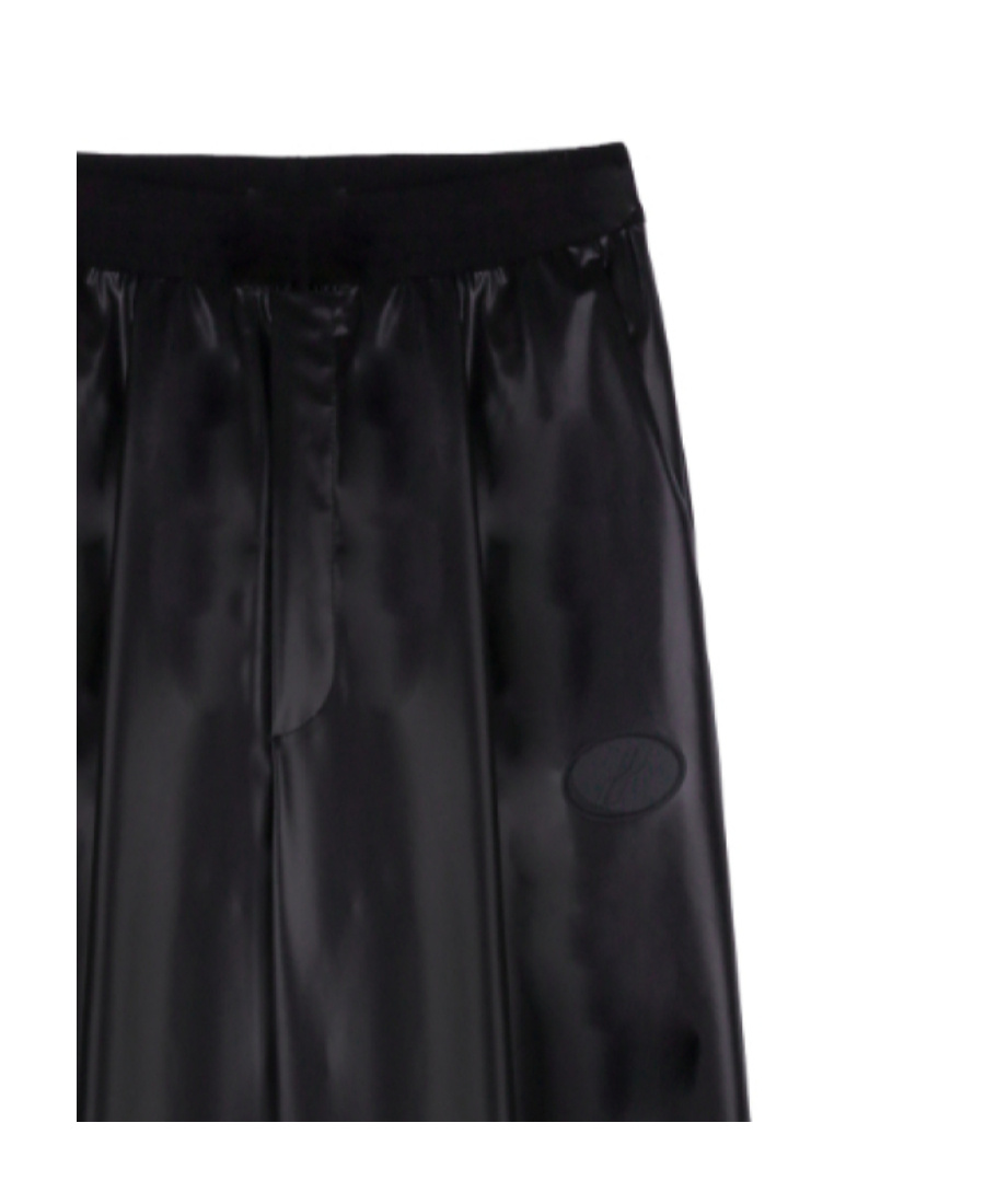 We11 Done Wet-look Wide-leg Trousers In Black