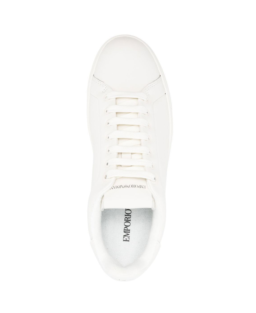 Emporio Armani White Trainers With Textured Upper And Rubber Sole In White