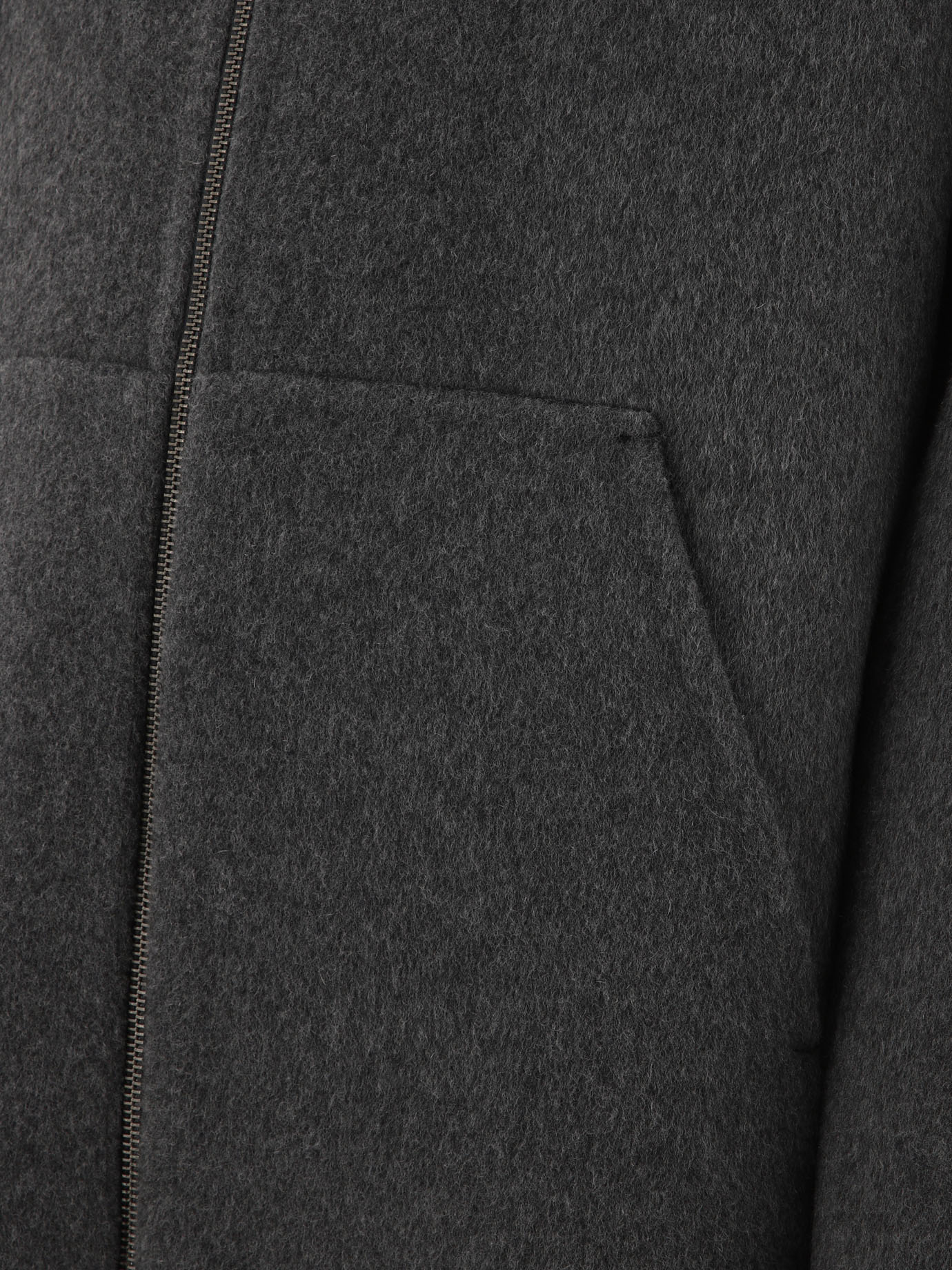 Prada Schurwollmantel Mit Reissverschluss In Gray