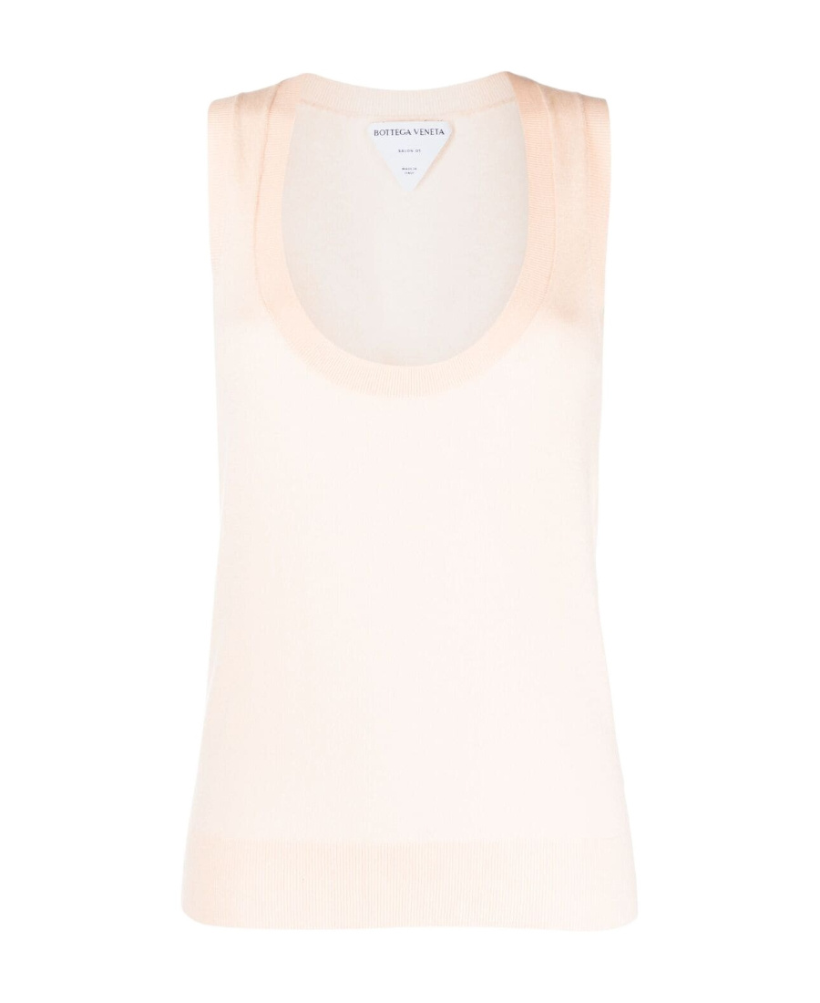 Bottega Veneta Scoop-neck Knitted Top In White