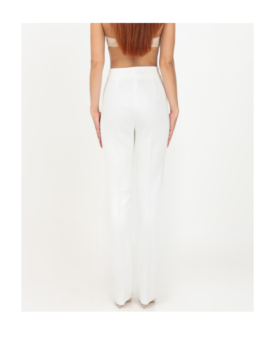 Max Mara Zippered Casual Pants In White
