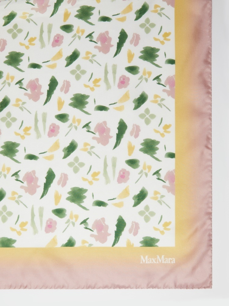Max Mara Printed Silk Scarf In White