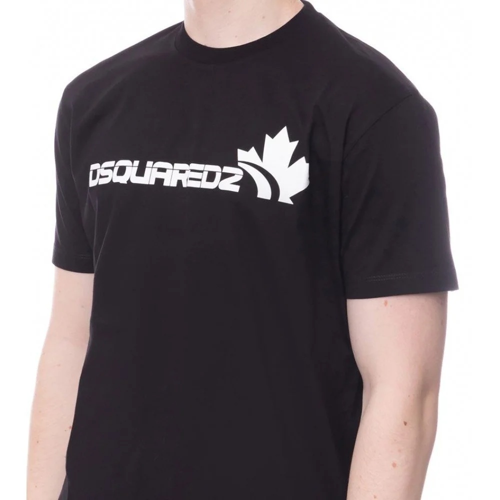 Dsquared2 Maple Logo-print T-shirt In Black