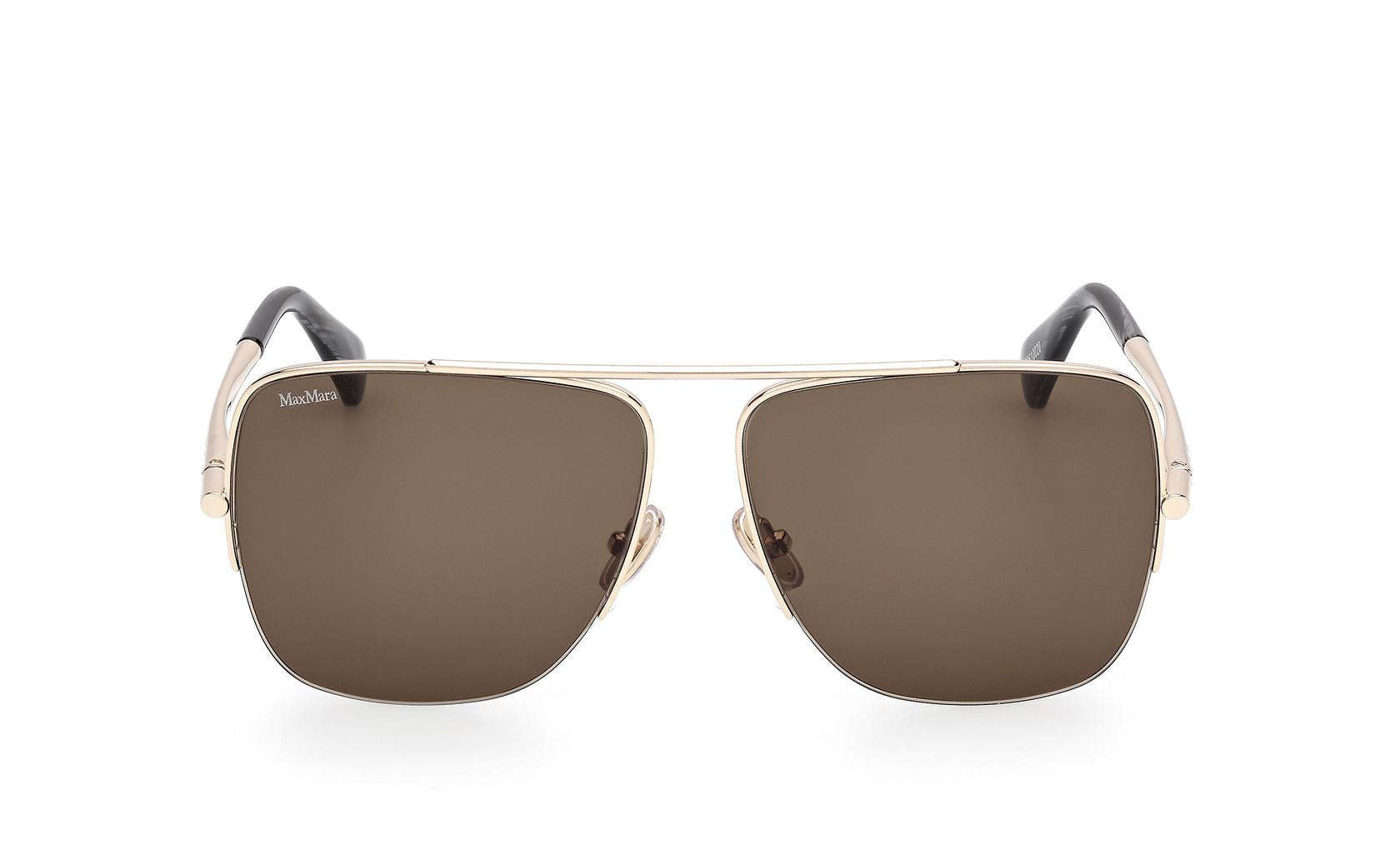 Max Mara Women's Gold & Roviex Modified Aviator Sunglasses In Brown