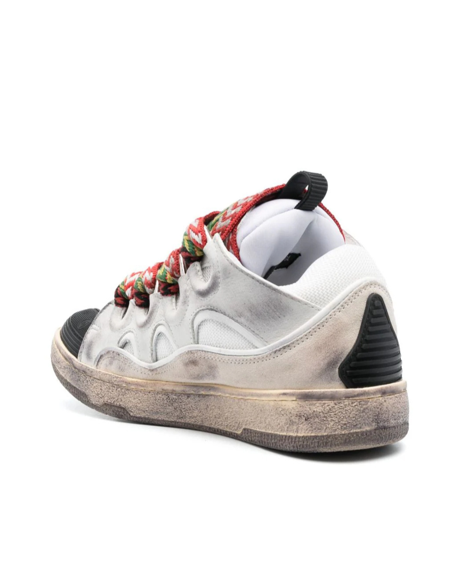 Lanvin Exaggerated Silhouette Leather And Rubber Sneakers In White