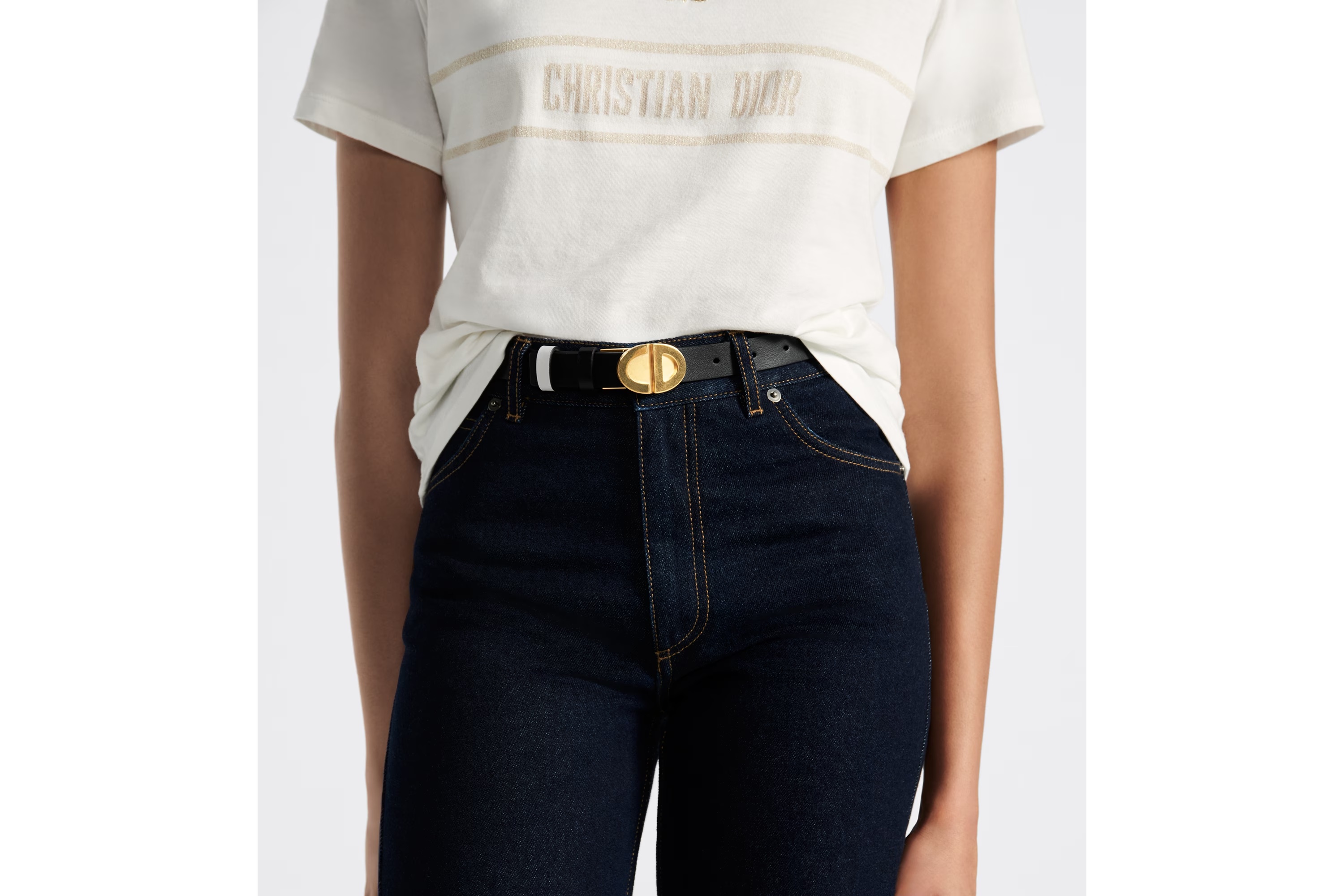 Dior Forever Double-sided Belt In White