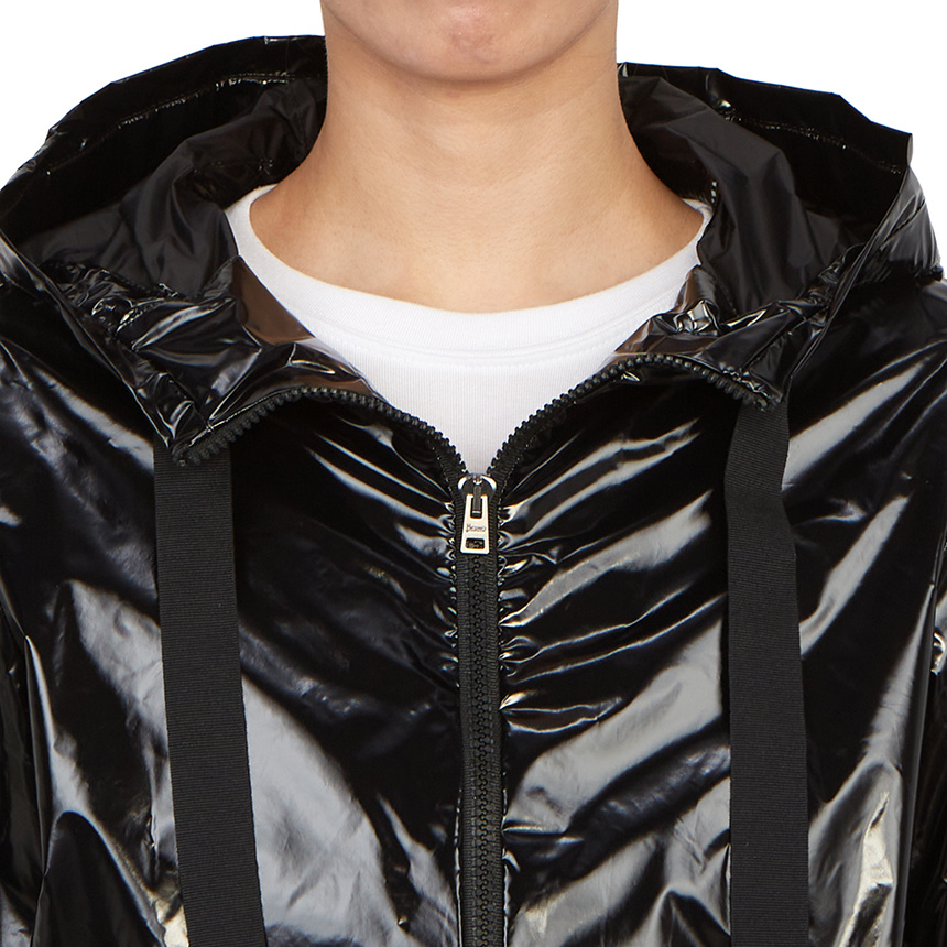 Herno Logo-patch Hooded Jacket In Black