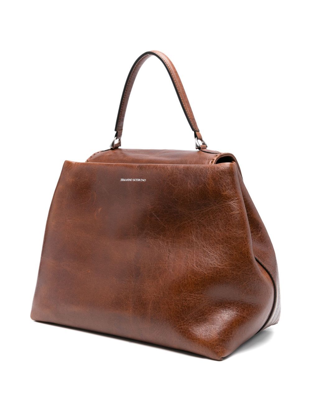 Ermanno Scervino Liza Top-handle Leather Shoulder Bag In Brown