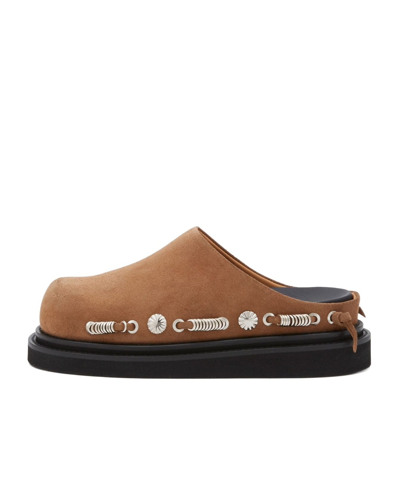 Shop Toga Suede Clogs In Brown