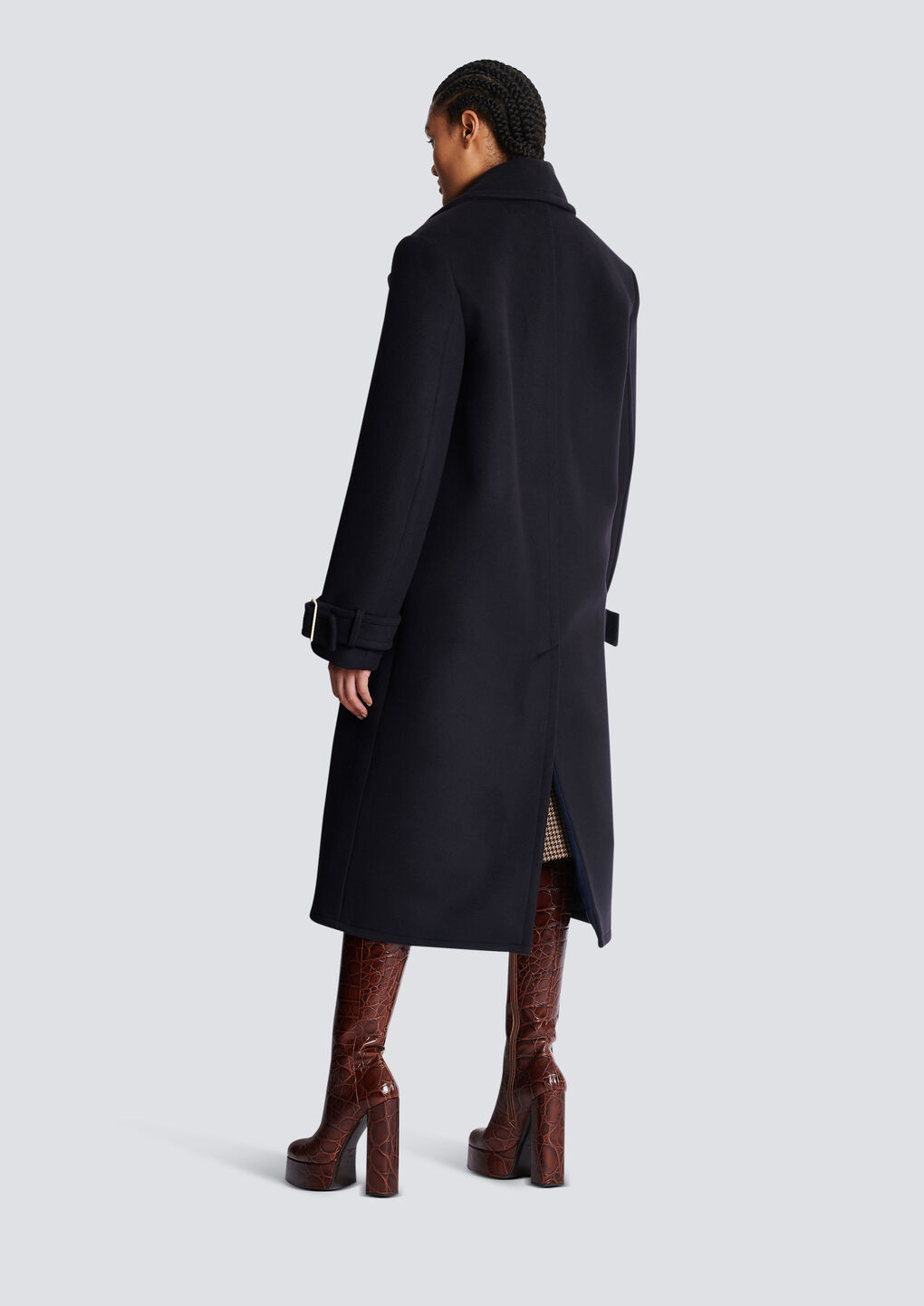 Shop Balmain Oversized Double-breasted Coat In Black