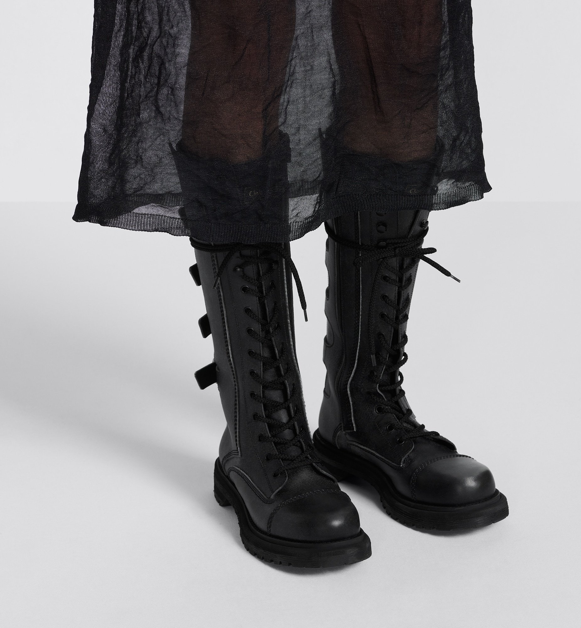 Dior Ebel Laced Boots In Black
