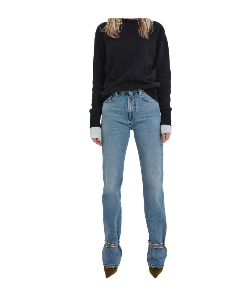 Darkpark Marion - Straight Leg Fitted Denim With Removable Cuffs In Blue