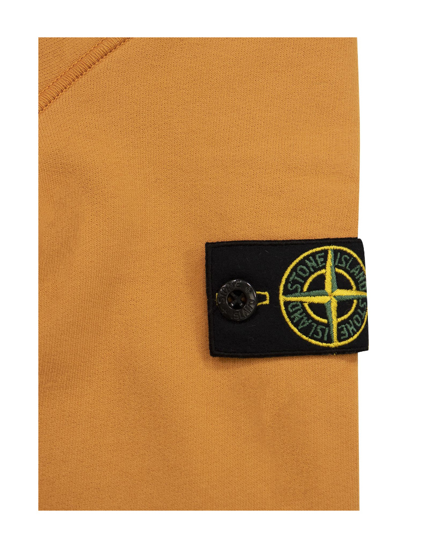 Stone Island Compass-patch Cotton Sweatshirt In Orange