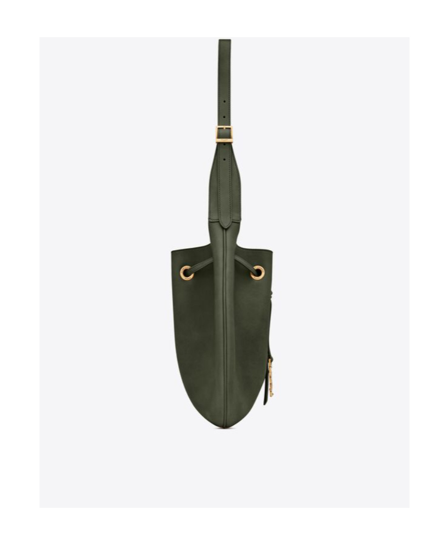 Shop Saint Laurent Paris Vii Medium In Soft Leather In Green