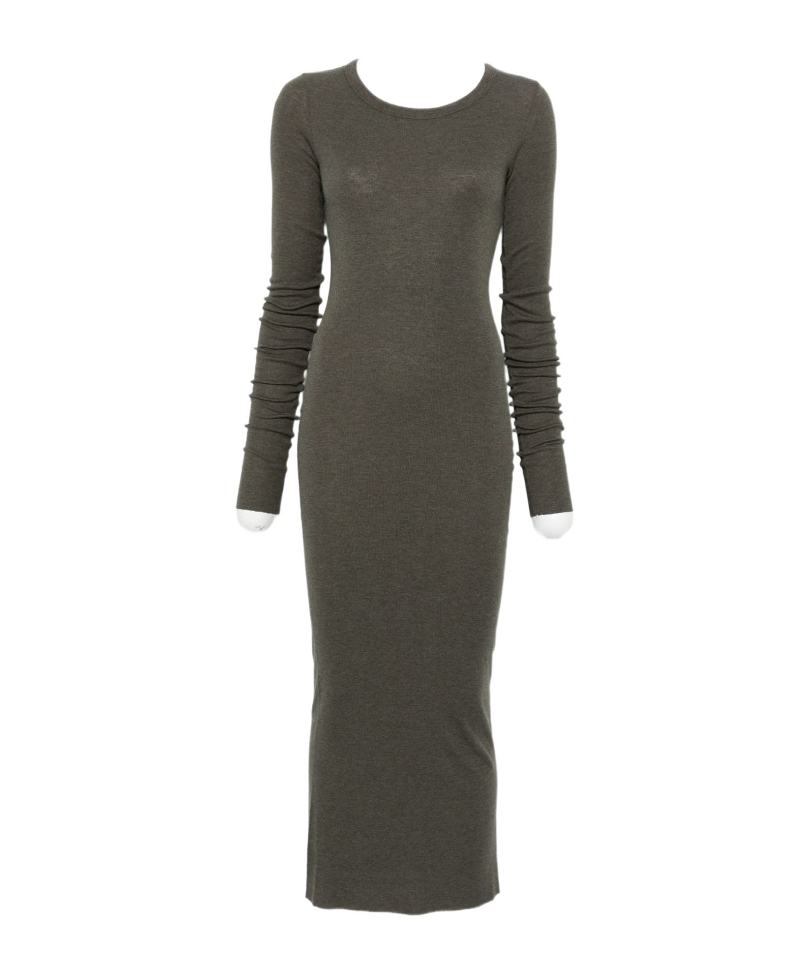 Rick Owens Long-sleeve Midi Dress In Brown