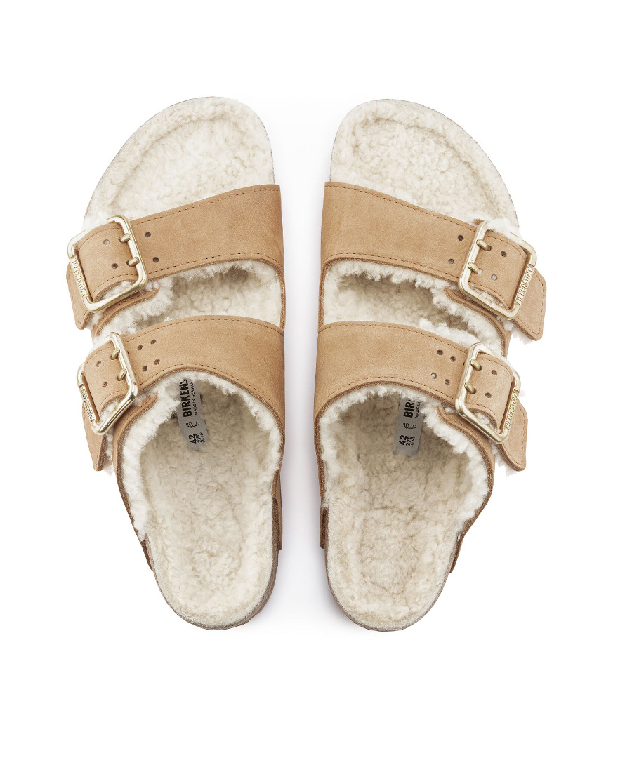 Birkenstock Double-button Slippers In Nude