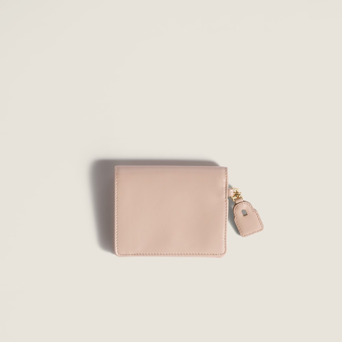 Miu Miu Small Leather Wallet In Neutral