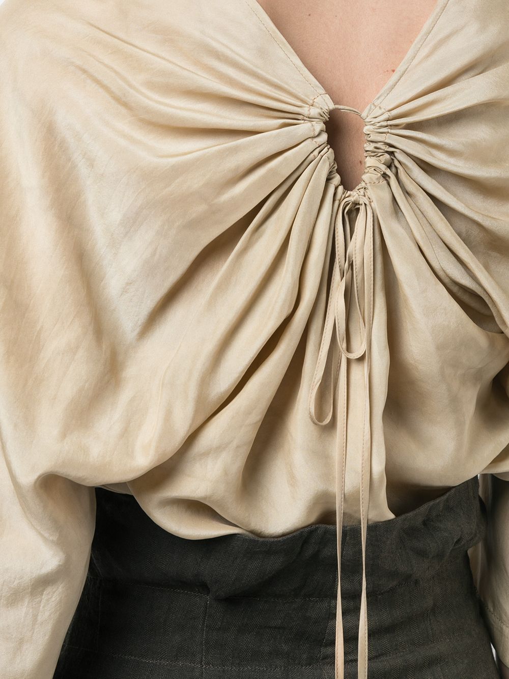 Uma Wang V-neck Blouse In Neutral