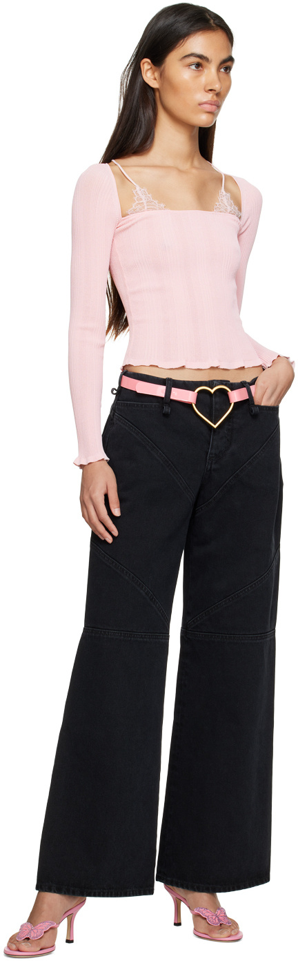 Blumarine Pink Heart Belt In Pink