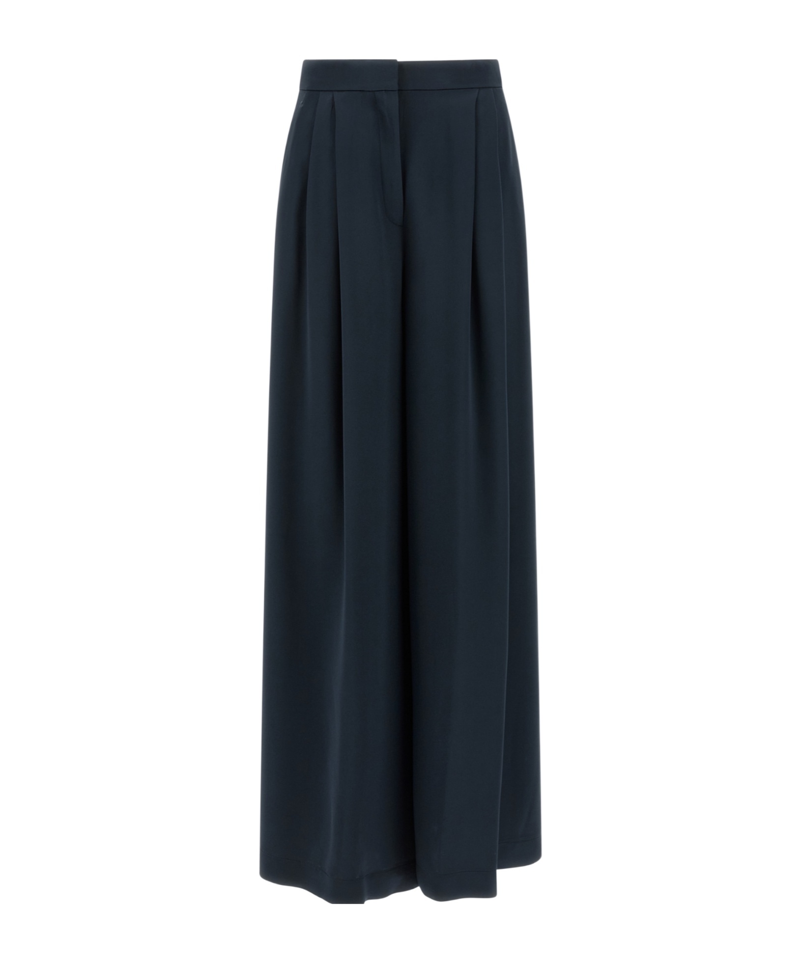 Pinko Wide Leg Pleated Trousers And Pockets In Blue
