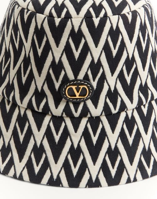 Valentino Toute La V Wool Bucket Hat In Black