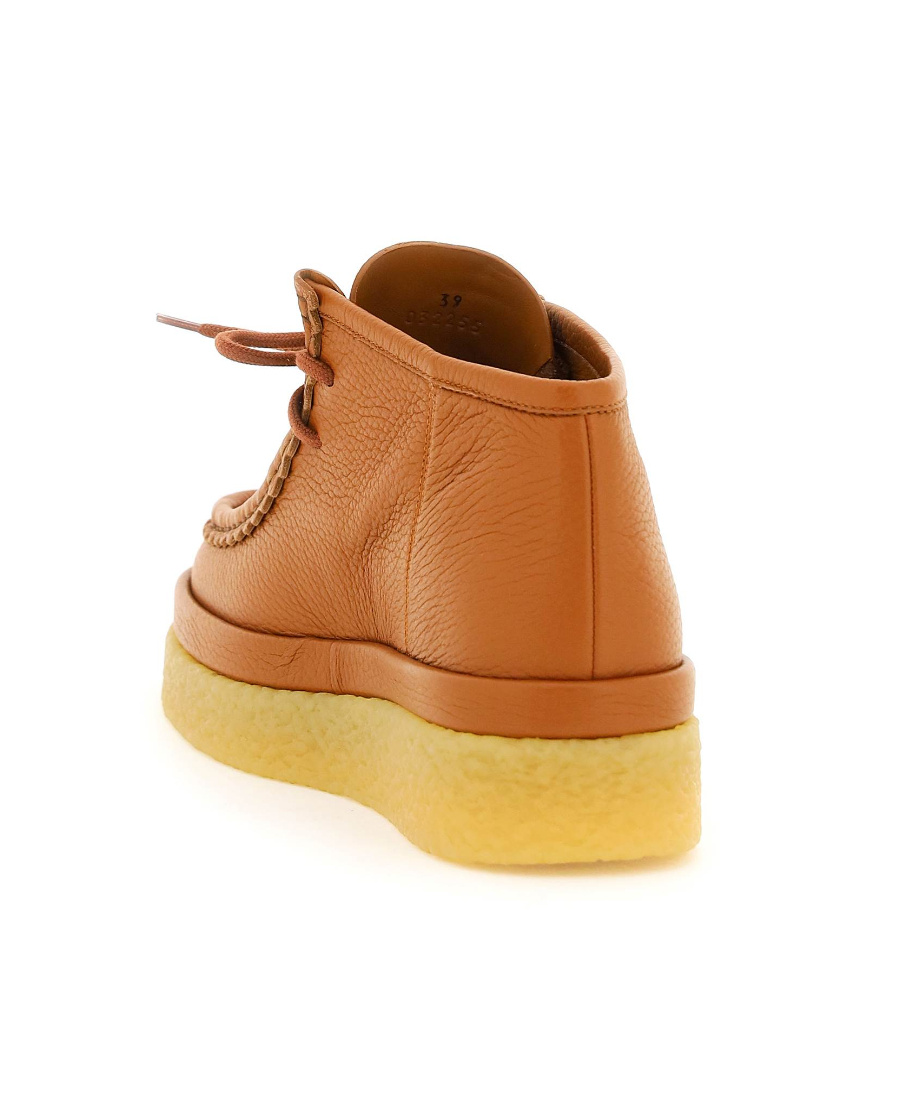 Chloé Lace Up Ankle Boots In Brown