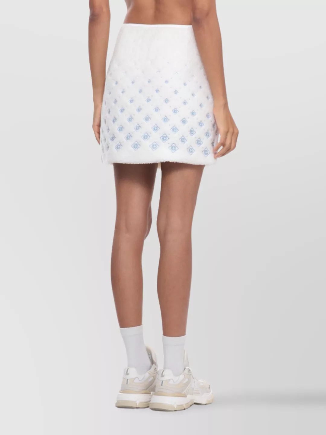 Casablanca Midi Length Skirt Logo Pattern In White