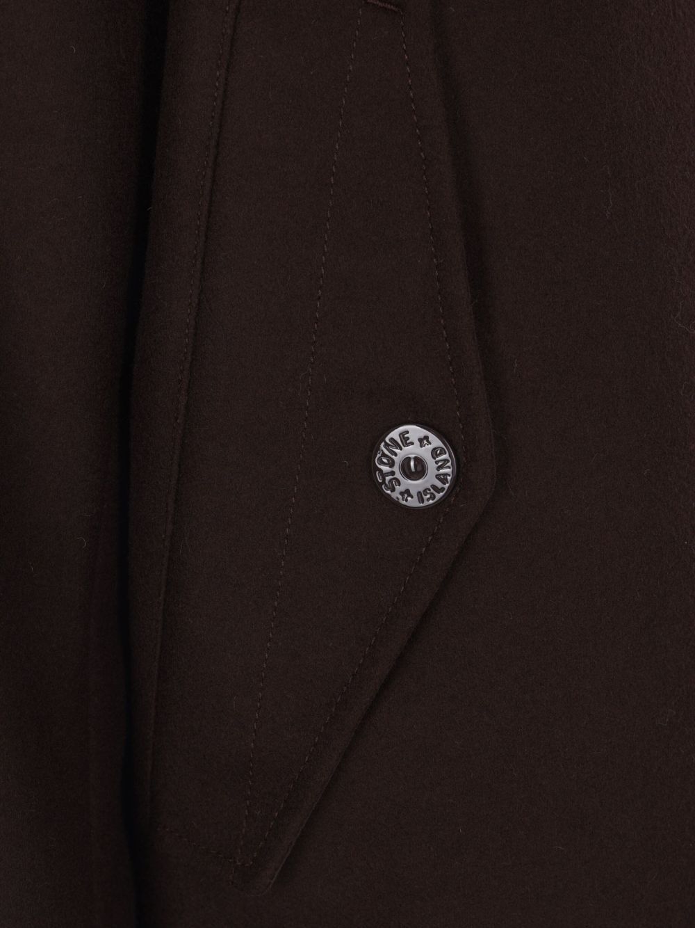 Stone Island Hooded Button-fastening Coat In Brown