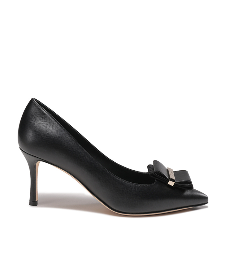 Ferragamo Double Bow Pointed Shallow High Heels